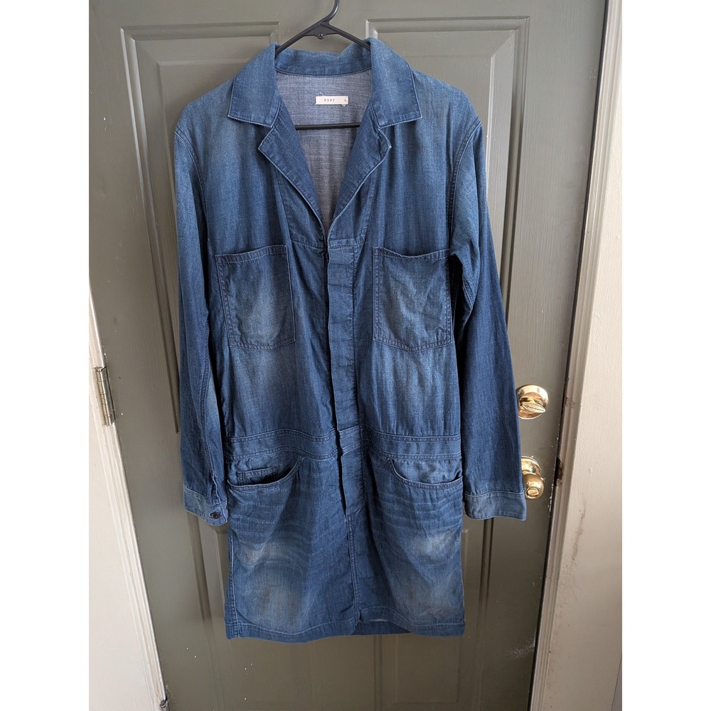6397 Womens Long Sleeve Denim Utility Dress "Jumpdress" Blue Size Large‎